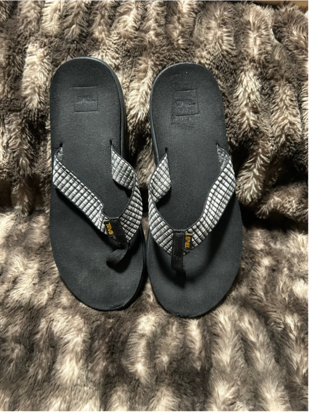 Women's Teva Flip Flop Sandals Black White Size 10